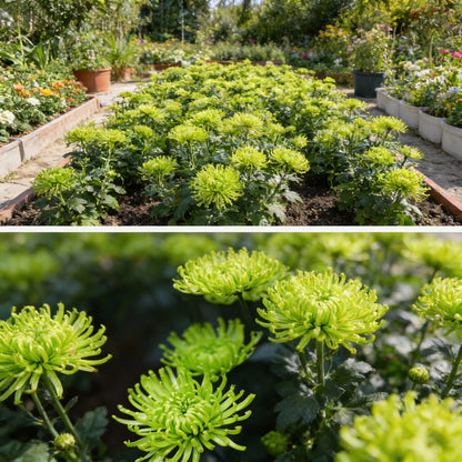 Green Spider Chrysanthemum Flower Seeds for Planting – Ornamental Cut Flower Variety