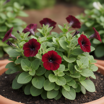 Petunia Burgundy Blooms Double Floribunda Seeds for Garden