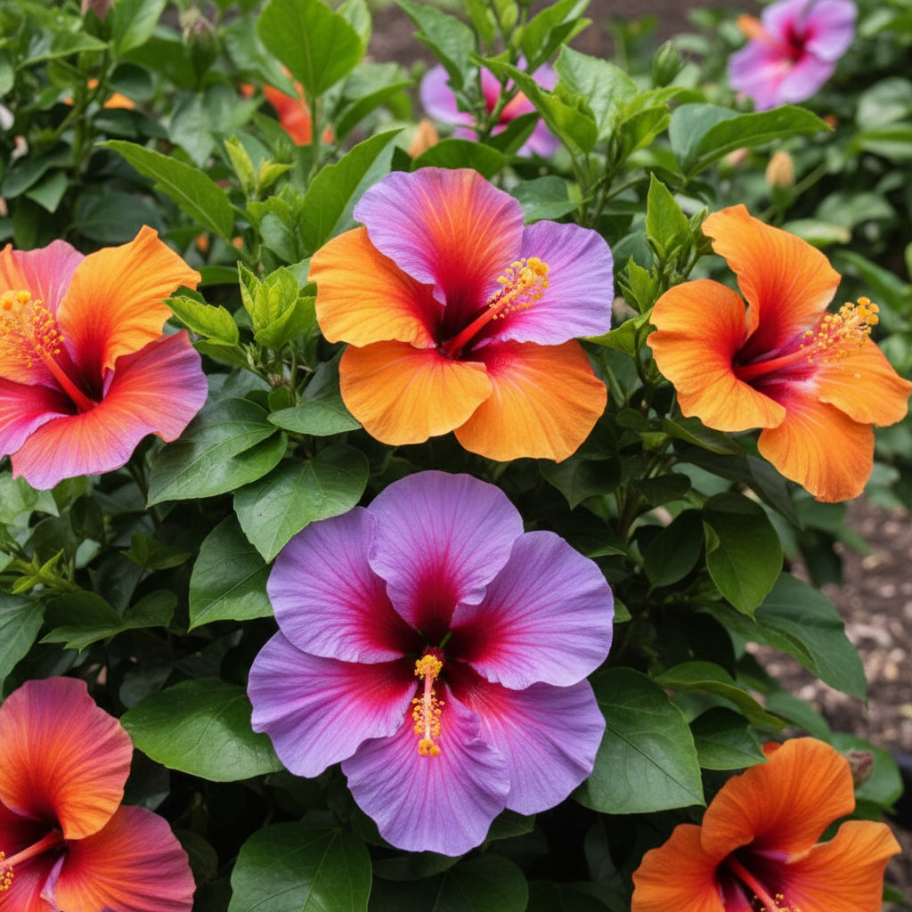 Red Orange Purple Hibiscus Seeds for Planting – Color Showy Flower Perennial Seeds