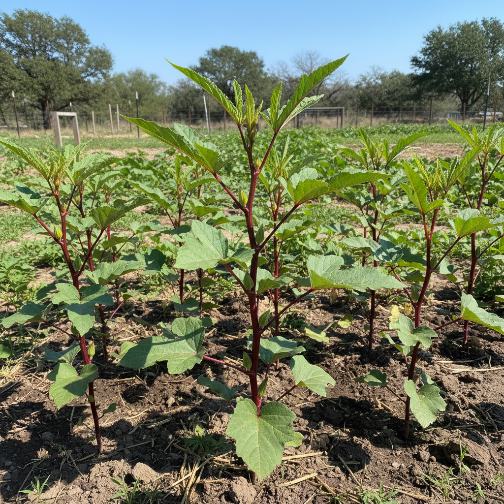 Okra Hill Country Red Vegetable Seeds for Planting