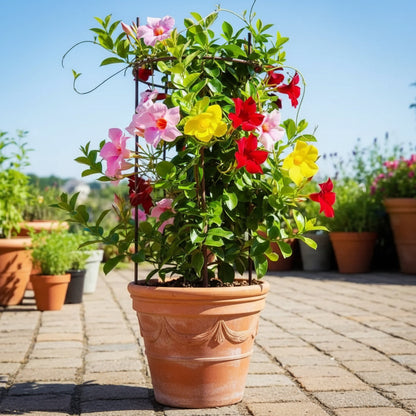 Mandevilla Sanderi Seeds for Planting – Brazilian Jasmine Colorful Fragrant Blooms