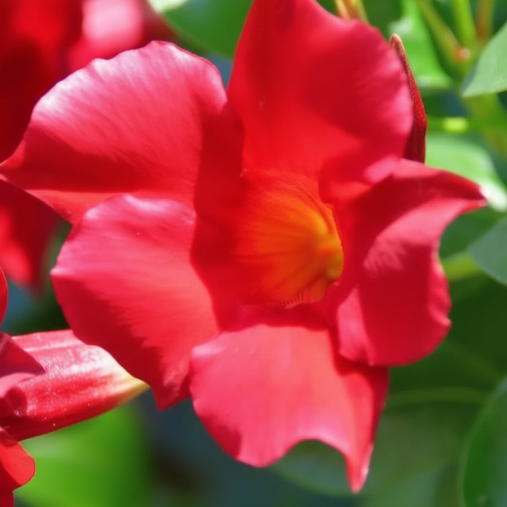 Red Mandevilla Vine Flower Seeds for Planting – Tropical Climber with Vibrant Red Blooms