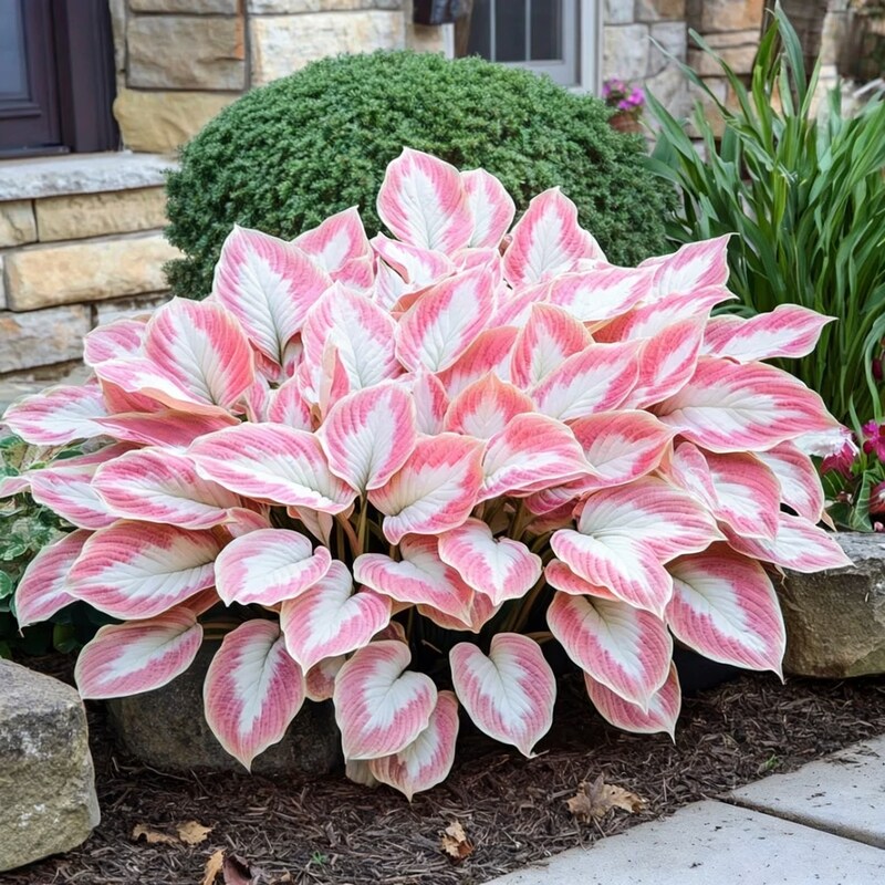 Pink & White Hostas Seeds for Planting – Shade-Loving Foliage Plant for Gardens