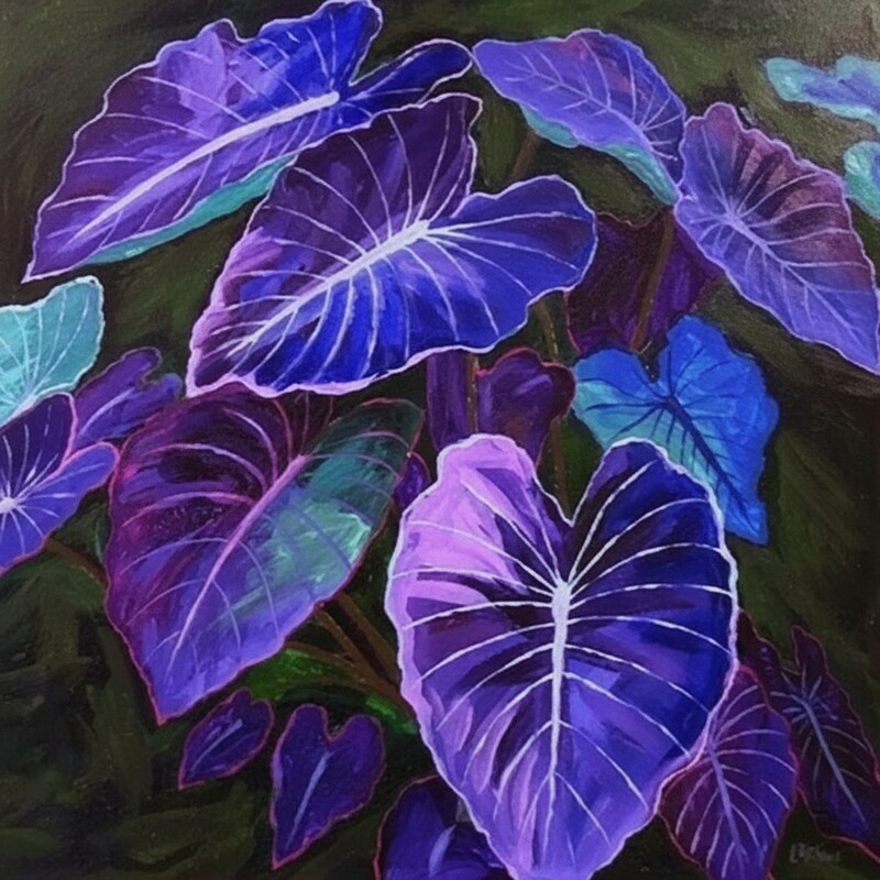 Caladium Bicolor Blue Mix Seeds for Planting – Vibrant Tropical Foliage for Shade Gardens
