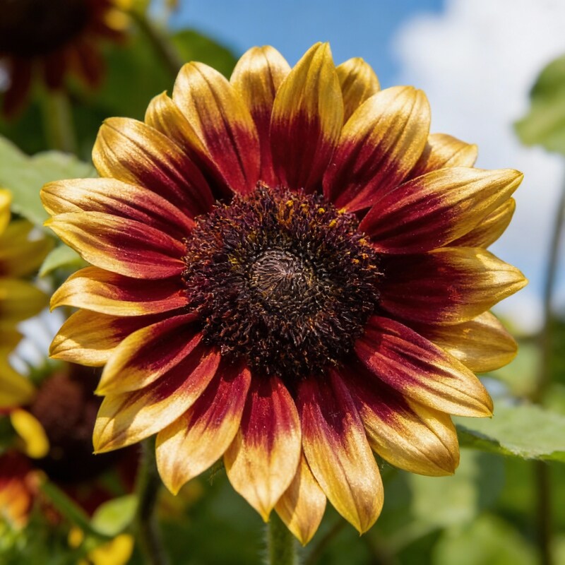 Yellow with Red Rings Sunflower Seeds for Garden Planting