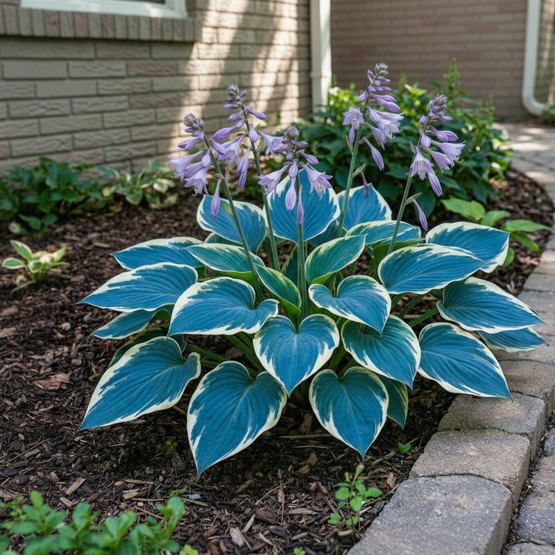 Blue Variegated Hosta Seeds for Planting – Blue-Green Leaves with White & Yellow Margins